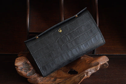 コンパクトウォレット　“legacy” - レガシー -【クロコダイル型押し】