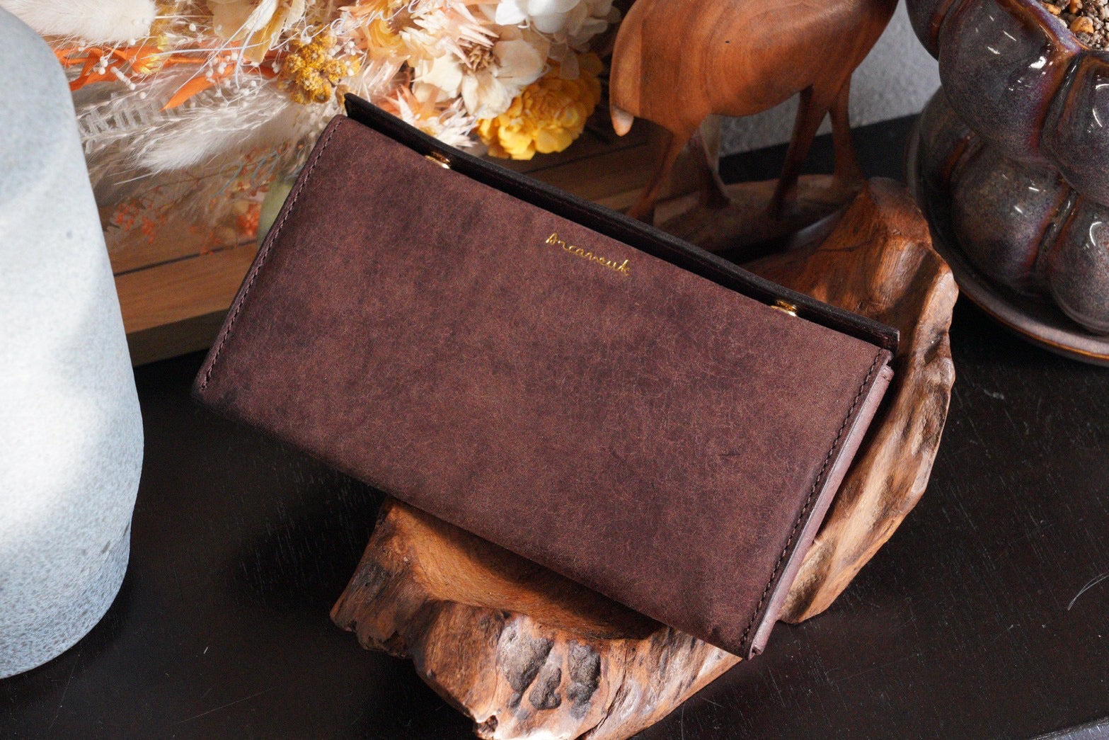 ほぼ新品⭐︎大人気！　アルカヌーク　レガシー　長財布　チョコブラウン　B品 ほぼ新品⭐︎大人気！ アルカヌーク レガシー 長財布 チョコブラウン B