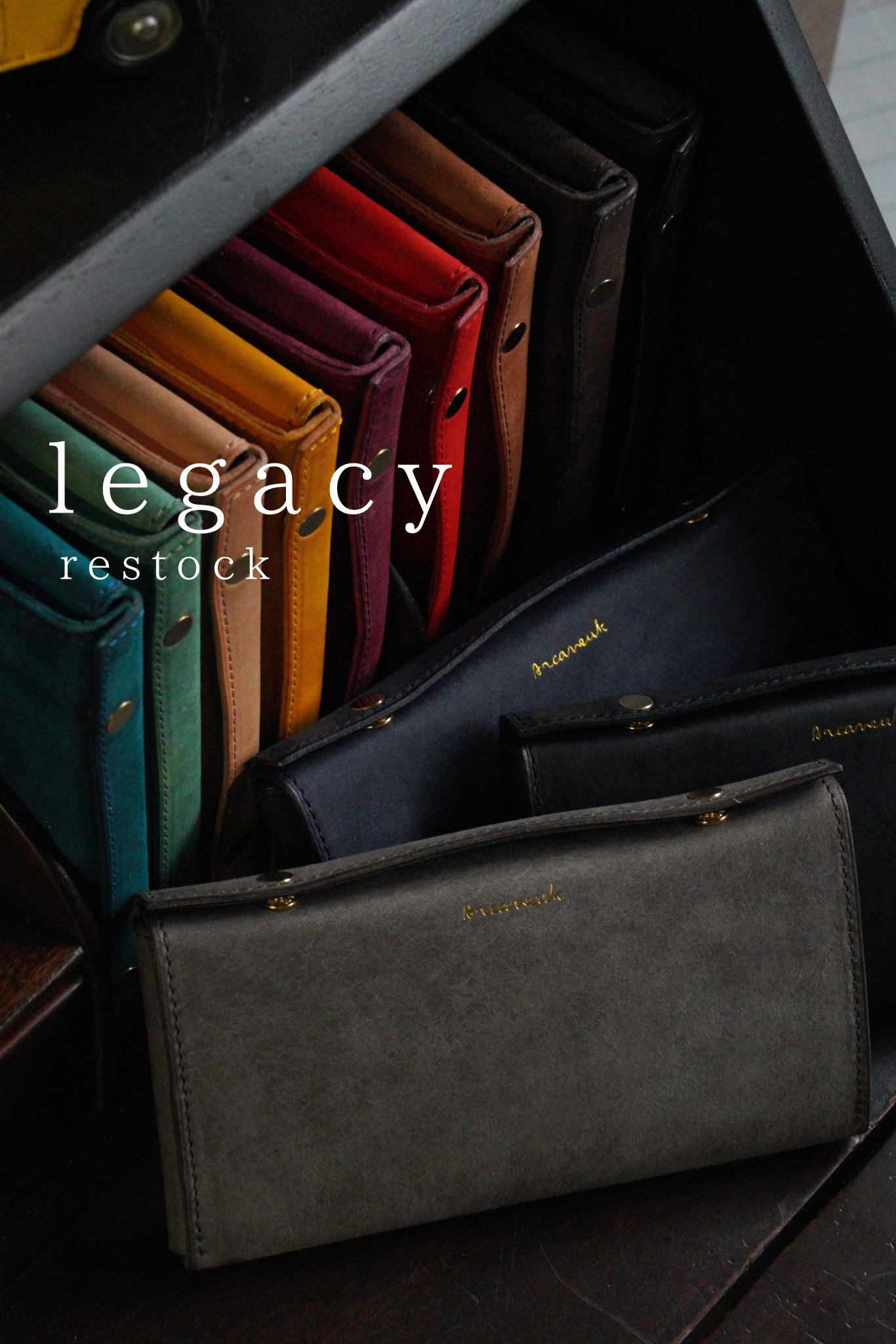 legacy長財布チョコブラウン オーストリッチ レッグ 長財布 ラウンド ファスナー フル